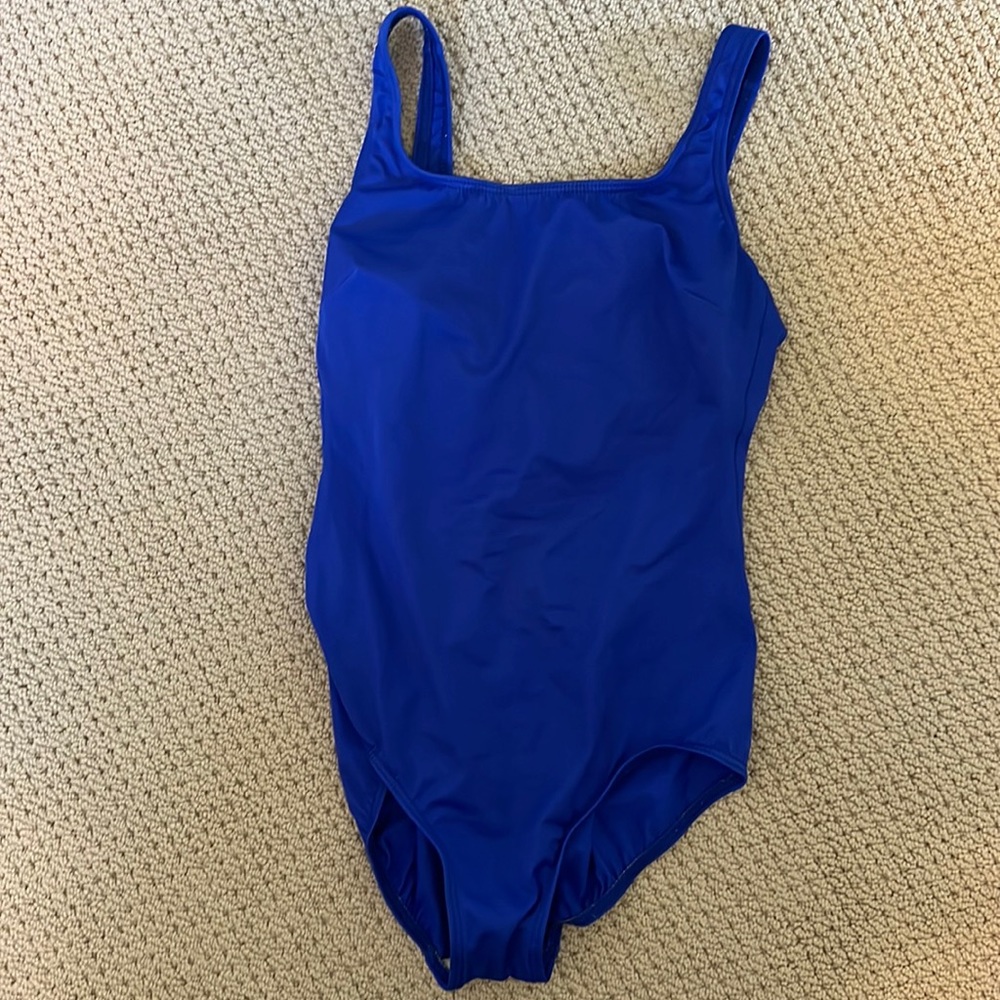 Lands end women's blue one piece bathing suit size 12 long.